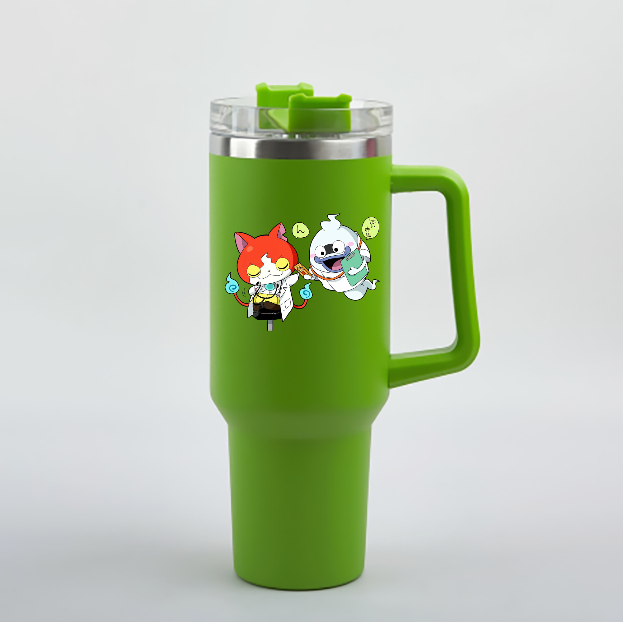 （画像用） 妖怪ウォッチ Yo-kai Watch 1200mL車用タンブラー - クリスタルステッカー（プラスチックストロー付き）